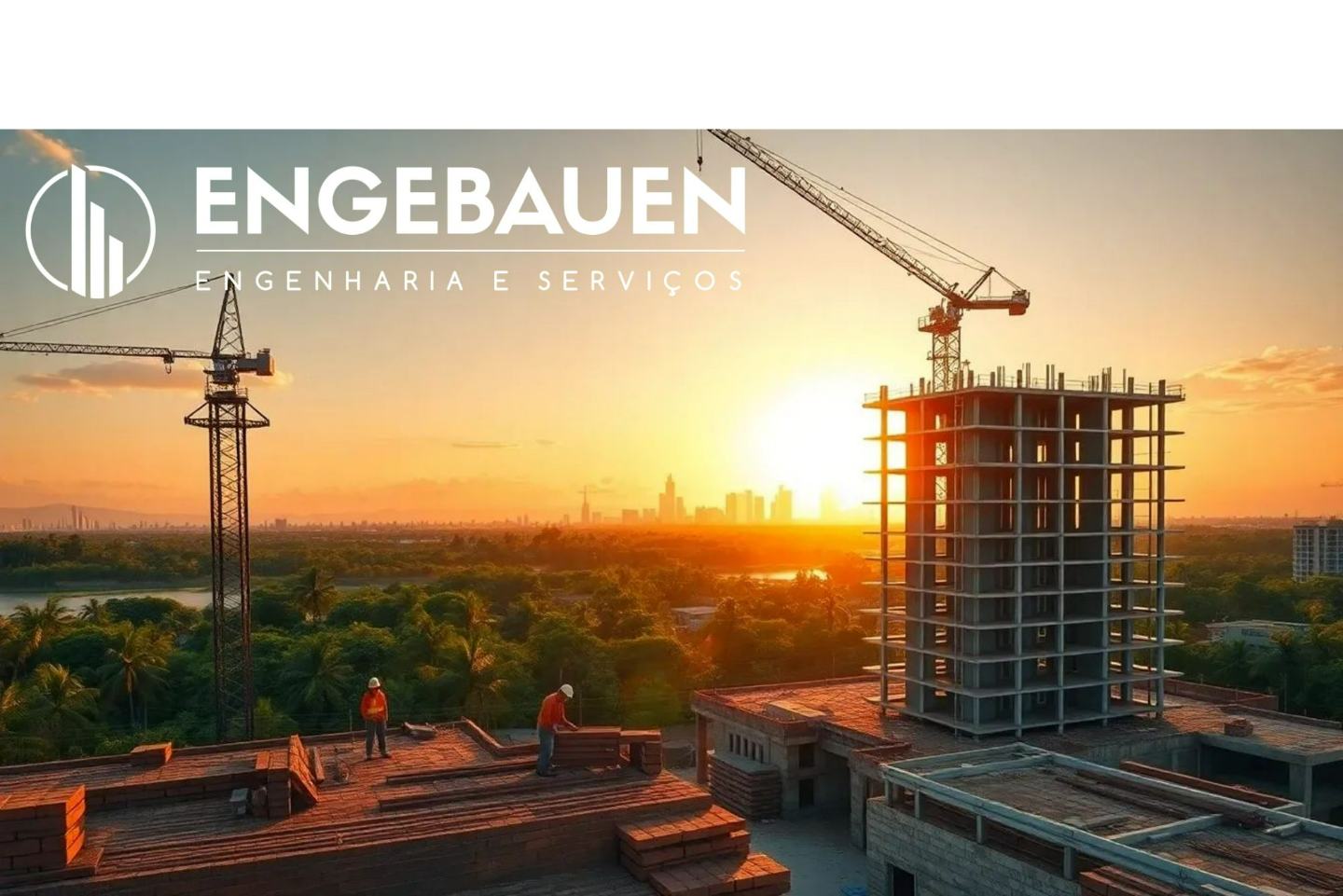 Obra ENGEBAUEN ao pôr do sol